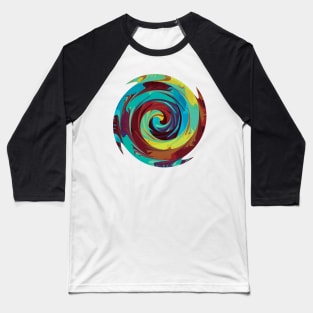 Rainbow Spiral 9 Baseball T-Shirt